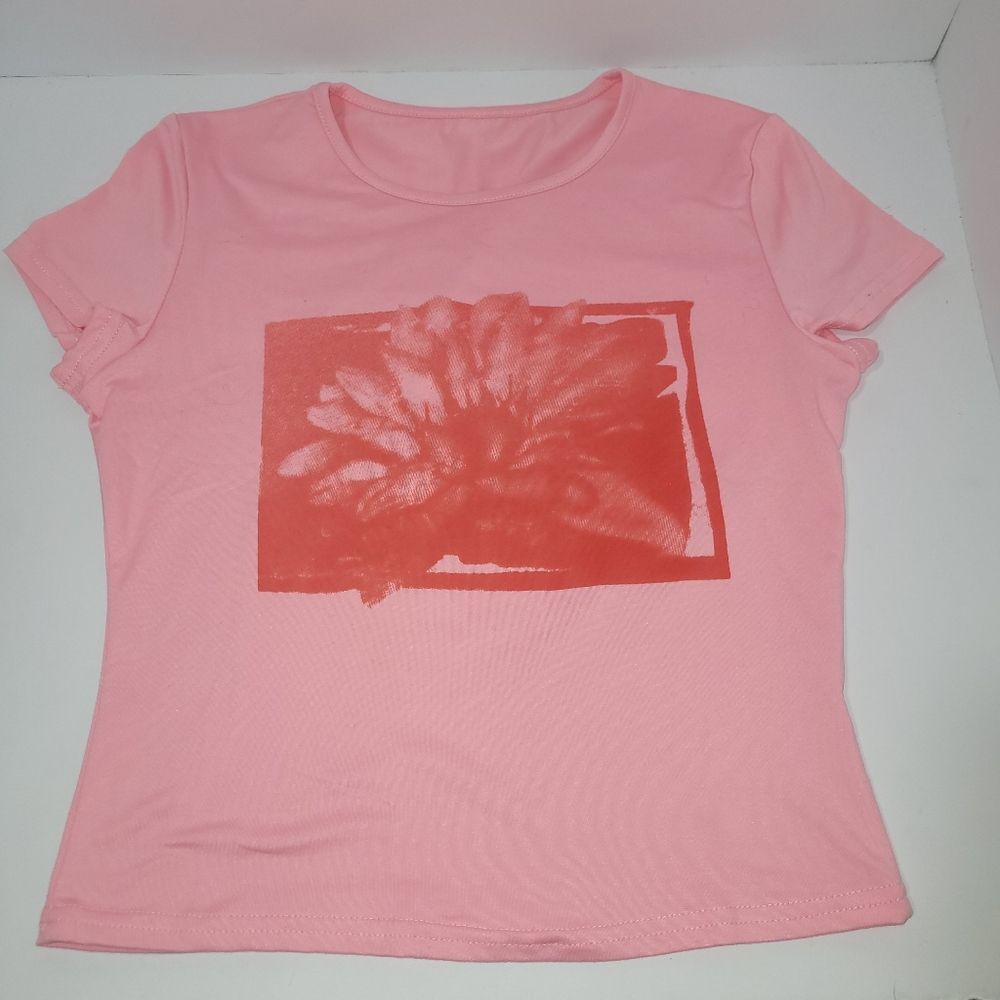 Pink Floral Graphic Women's Tee Shirt